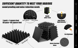 Egg Carton Espuma Acoust Painel Folha Pad Resistente ao fogo Sound Reducer Amortecimento Ruído Redução para Studio Room Home Door Teto - Product Image 6
