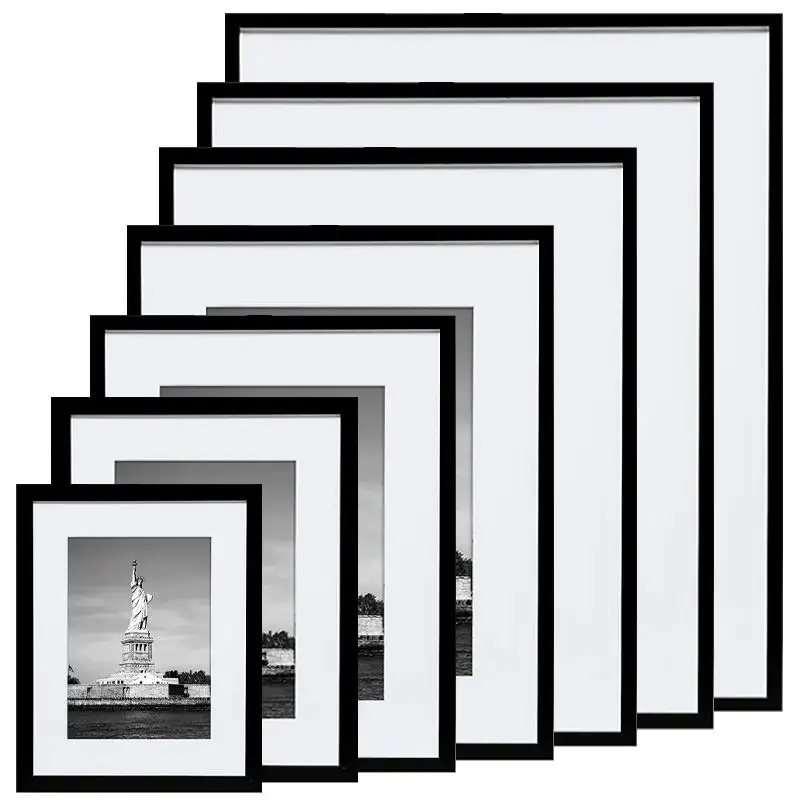 Vente en gros cadre photo A3 personnalisé cadre poster noir blanc cadre photo bois