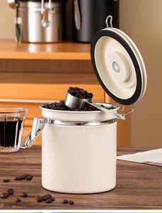 Modern Metal 40.5 OZ Coffee Tea Bean Grounds Container Valve-Integrated Gator Scoop Canister for <b>Kitchen</b> <b>Camping</b> Packaged - Product Image 3