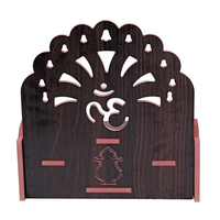Vente en gros de temple hindou indien Pooja Mandir en bois de conception traditionnelle fixé au mur pour la maison pour la célébration de Diwali