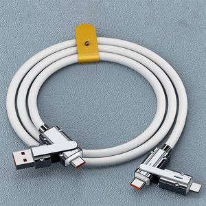 Câble de données de <span class=keywords><strong>charge</strong></span> rapide Mecha 4-en-1 100W Silicone de <span class=keywords><strong>charge</strong></span> rapide 120W PD 6A 1M <span class=keywords><strong>Multi</strong></span>-<span class=keywords><strong>USB</strong></span> Type C Compatible pour téléphone - Product Image 5