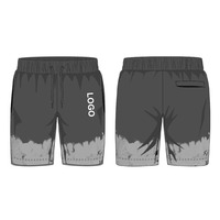 Shorts de sport pour hommes avec logo personnalisé, blocs de couleur, taille élastique avec cordon de serrage, séchage rapide, avec poche pour la gym et la course à pied