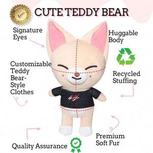 Peluche de Stray Kids, Super Suave, Relleno de Algodón PP, 30-40cm, Color Policromado, Alivia el Estrés, Regalo de Cumpleaños para Niños, Juguetes Unisex - Product Image 4
