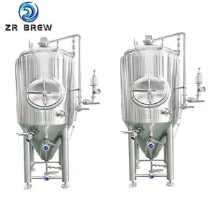 Fermentadores cônicos de cerveja em aço inoxidável 1000L 2000L 3000L com revestimento de glicol para equipamentos de fermentação de cerveja