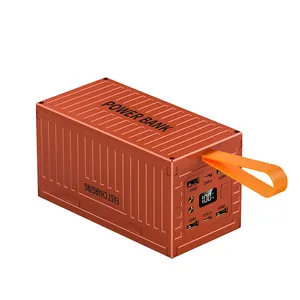 Container logo oem 50000mah 60000mah power bank pd 22.5w, pengisian cepat olahraga luar ruangan untuk maersk container power bank