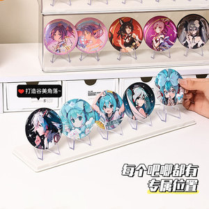 Transparent Badge Display Case With Lid <b>Stackable</b> For Collectible Pins <b>Storage</b> <b>Box</b> 5 Slots Per Layer - Product Image 4
