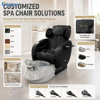Fauteuil de pédicure en cuir personnalisé de luxe pour salon de manucure avec fonction de massage
