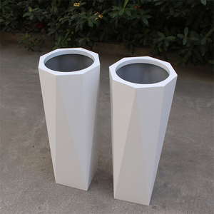 Jardinières en <span class=keywords><strong>acier</strong></span> <span class=keywords><strong>galvanisé</strong></span> par métal blanc personnalisé de pots de fleur debout - Product Image 4