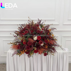 LEDA Ensemble de fleurs artificielles en forme de corne pour arche de mariage, Orangé, Ornement floral pour arche, Boule de fleurs pour toile de fond, pour décoration d'événements - Product Image 5