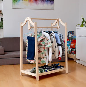 202407 Dressing Up Rail Placard Enfants <span class=keywords><strong>Porte</strong></span>-<span class=keywords><strong>Manteau</strong></span> <span class=keywords><strong>Montessori</strong></span> En Bois Enfants Vêtements Rack Élégant et Fonctionnel Toddler Garde-robe - Product Image 3