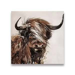 Original Art Modern Animal Hand-Painted Yak paintings and wall arts for Home Decoration Custom Size Oil on Canvas