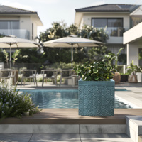 Vente en gros de jardinières en béton légères, modernes, carrées, pour la décoration de la maison et du jardin, tailles 30/40/50 cm, résistance aux UV, personnalisables