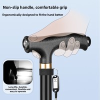Canne de marche en alliage d'aluminium Chao Yi pour seniors - Antidérapante, prévention des chutes, légère, design à quatre pieds avec hauteur réglable