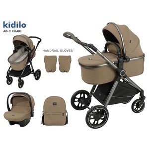 Poussette bébé Kidilo A8+C en alliage d'aluminium - Landau bidirectionnel - Poussette pliable trois-en-un - Capacité de charge de 15 kg - Product Image 3
