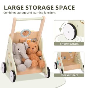 Marche-bébé en bois multifonctionnel : centre d'activités, labyrinthe de perles, chariot à tirer et à pousser pour l'apprentissage de la marche du bébé - Product Image 5
