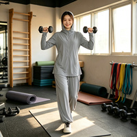 Tenue de yoga modeste Zaynab, livraison directe usine, séchage rapide, protection solaire, multi-usages, vêtements de sport musulmans pour femmes
