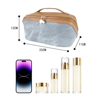 Grande trousse de toilette personnalisée avec poignée souple, design tendance, fermeture éclair, résistante à l'eau, durable, matériau écologique, portable