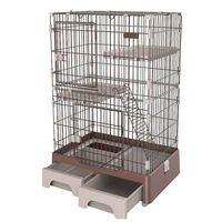 Petite cage d'élevage pliable simple pour animaux de compagnie, cage en métal pour chats et lapins avec fonction respirante, en fer solide et plastique