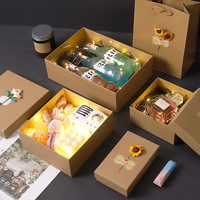 Grande boîte cadeau en papier kraft vide pour parfum, bougie, cadre photo, cadeaux d'anniversaire
