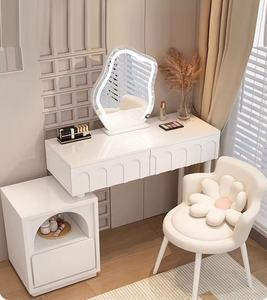 Modern <strong>Dressing</strong> <strong>Table</strong> Smart <strong>LED</strong> Lighted Makeup Vanity <strong>Mirror</strong> with Ins Grey Pine Storage Chest-MDF Panel Bedroom Wall Mount - Product Image 3