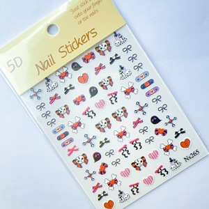 สติ๊กเกอร์ติดเล็บฮาโลวีน 5D ลายกะโหลกผีฟักทองโบว์  แบบติดเองสำหรับตกแต่งเล็บ - Product Image 3