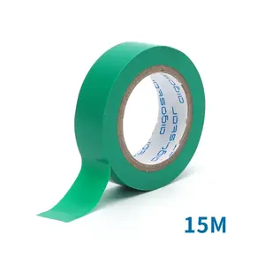 Ruban isolant en PVC, 0,13 mm x 17 mm x 15 m, couleur verte, idéal pour isoler, réparer et protéger les circuits électriques et - Product Image 3