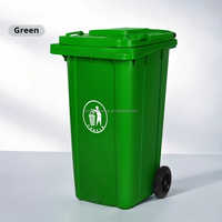 Poubelle en plastique verte de 240 litres pour l'extérieur Poubelle à pédale Poubelle à roulettes Poubelle à ordures