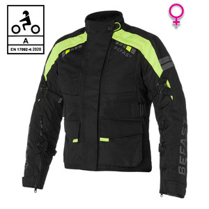 Chaqueta de moto para mujer Befast VALCHIRIA CE LADY 3 capas Negro Amarillo 3XL - Product Image 1