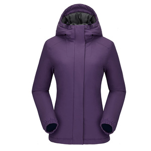 Premium Fleece Lined Outdoor Wear Chaqueta de esquí impermeable para mujer Chubasquero a prueba de viento con capucha Otoño e Invierno Essential - Product Image 1