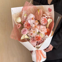 Papier de Doublure Intérieur Multicolore Fait Main à Motifs Floraux, Papier Texturé de Haute Qualité en Fil de Soie, Papier d'Emballage pour Fleurs