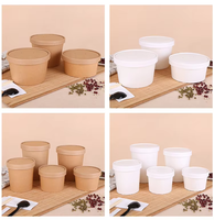 Gobelet à soupe en papier jetable de haute qualité, bol à salade avec couvercle, conteneur d'emballage pour la restauration rapide à emporter, fabricant direct, vente en gros