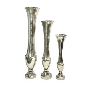 Vases décoratifs à fleurs texturées en métal pour la décoration de table Vases de mariage en aluminium au design best-seller pour mariage - Product Image 6