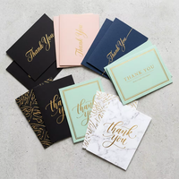 Cartes de remerciement personnalisées avec logo en or, impression offset personnalisée, cartes postales avec logo, cartes de remerciement professionnelles personnalisées