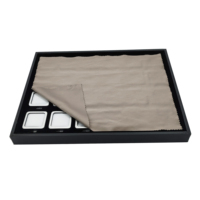 Boîte de rangement en métal à 24 compartiments avec boutons poussoirs, plateau de présentation en MDF et cuir PU noir, organisateur de pierres précieuses en vrac, vente en gros