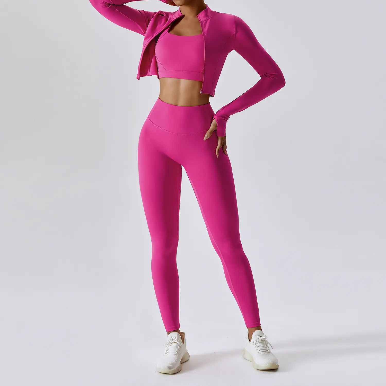 Tenue de sport, combinaison legging 3 pièces de haute qualité, ensemble sans couture pour femme, entraînement, gym, fitness, yoga