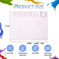 Tapis de dessin en silicone utilisable Palette d'art en silicone pour bébé pour peinture Tasse de lavage pliable personnalisée pour outils d'art pour enfants