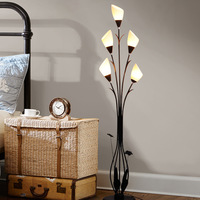 Lámpara de Pie Moderna de Aluminio con Forma de Flor LED, Decoración Creativa para el Hogar