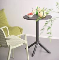 Table de bar moderne à la mode simple table ronde en PP mobilier d'extérieur commercial restaurant bar jardin table à vin utilisation
