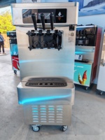 Sorbetière 20-28L/h 3 saveurs Machine automatique à servir molle Machine commerciale à crème glacée pour les entreprises Prix italien