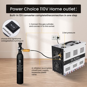TUXING nouveau Style haute qualité 12V 4500psi 300bar 30mpa convertisseur intégré 220V arrêt automatique natation respiration PCP compresseur d'air - Product Image 2