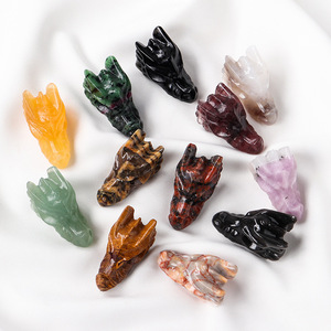 Vente en gros de sculptures de têtes de dragon en pierre de quartz améthyste naturelle sculptée, autres objets artisanaux en cristal - Product Image 3