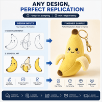 Fabricant en gros de porte-clés peluche mascotte banane pelée personnalisés OEM ODM, pendentifs de sac en peluche moelleuse, cadeaux d'usine