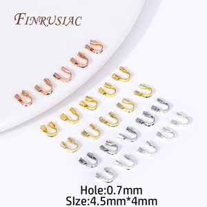 Pelindung kawat lapis emas 18K untuk perhiasan, Pelindung kawat berbentuk U persegi panjang, aksesori konektor - Product Image 3