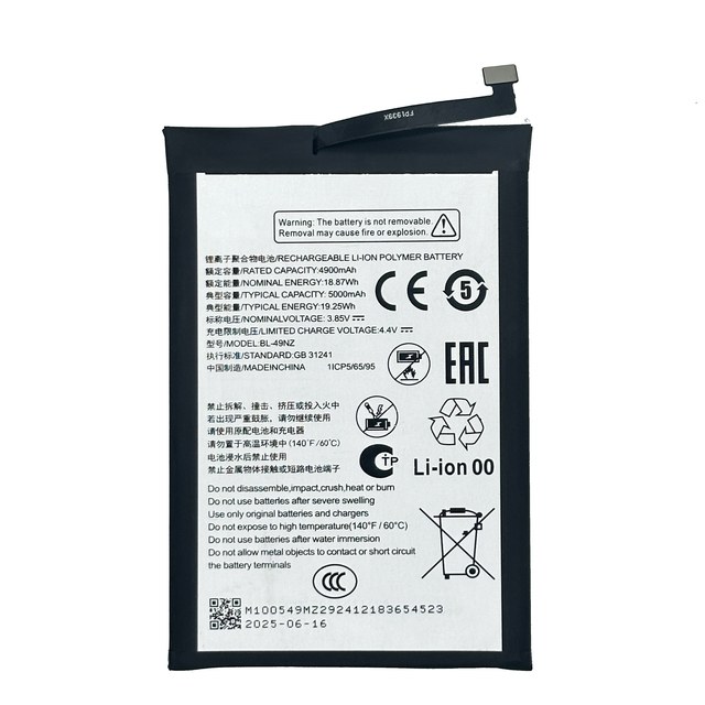 New High-Capacity 4900mAh/5000mAh Mobile Phone Battery for Infinix BL-49NZ 3.85V Voltage Stock Available