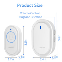 Système de sonnette sans fil longue portée intelligente Tuya WiFi étanche avec écran OLED, alimentation solaire et prise en charge de l'application Tuya