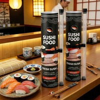 Boîte d'emballage en tube de papier pour restaurant créatif à emporter, logo personnalisé, qualité alimentaire, conteneur cylindrique en carton pour sushi