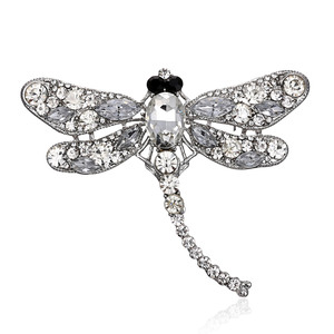 Broche de libélula con incrustaciones de diamantes de imitación europeos y americanos, accesorios de ropa, alfileres, joyería - Product Image 3