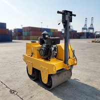 Kostenloser Versand EURO 5 EPA CE 1 Tonne Mini-Straßenwalze Doppeltrommel-Vibrationswalze Hydraulisch für Asphaltbau Fabrik OEM