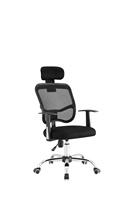 Fauteuil de bureau contemporain pivotant en tissu végétalien personnalisé, avec dossier en maille, base métallique et accoudoirs fixes, confortable et élégant