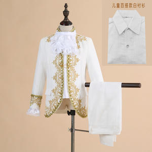 Costume de prince victorien pour enfants, veste de costume, cravate à <span class=keywords><strong>jabot</strong></span>, tenue de cosplay, uniforme, veste en dentelle, manteau pour garçons - Product Image 6